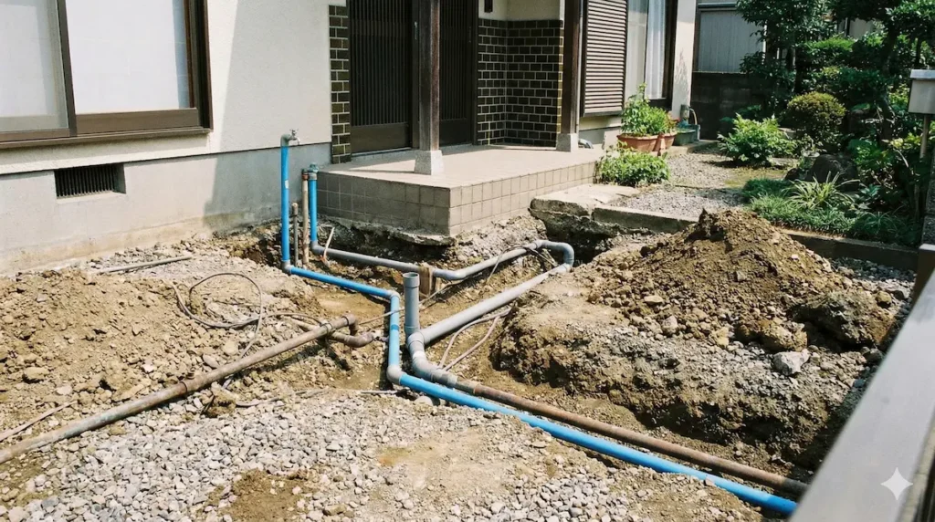 福岡市で給水装置工事が行われる住宅の外観