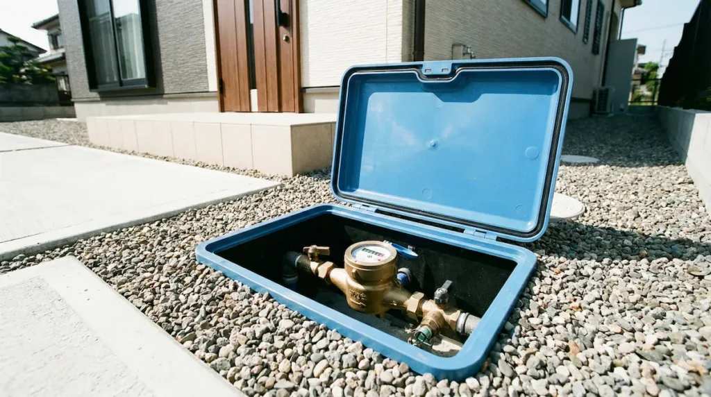 給水装置工事後に点検される福岡市の水道メーター