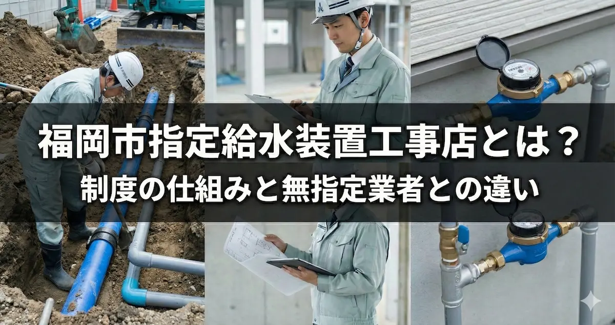 福岡市指定給水装置工事店制度の仕組みを示すイメージ