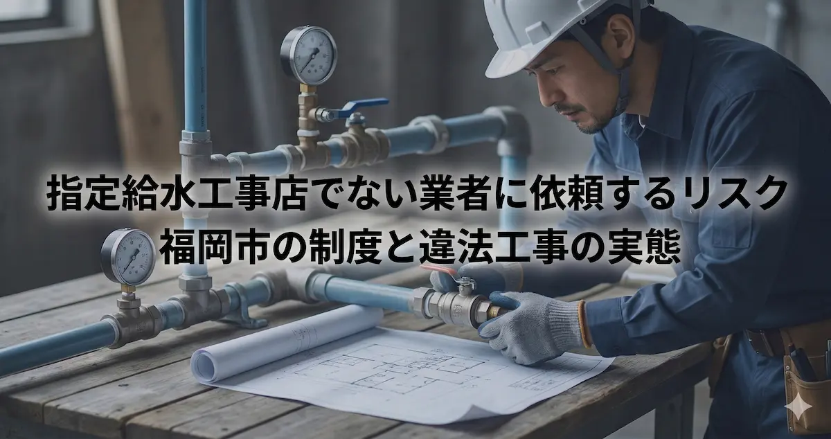 福岡市で指定給水工事店以外の業者に依頼するリスクと違法工事の実態を解説