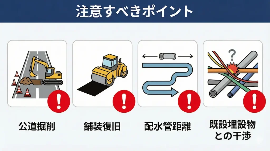 給水管引き込み工事で注意すべきポイントをまとめた図解