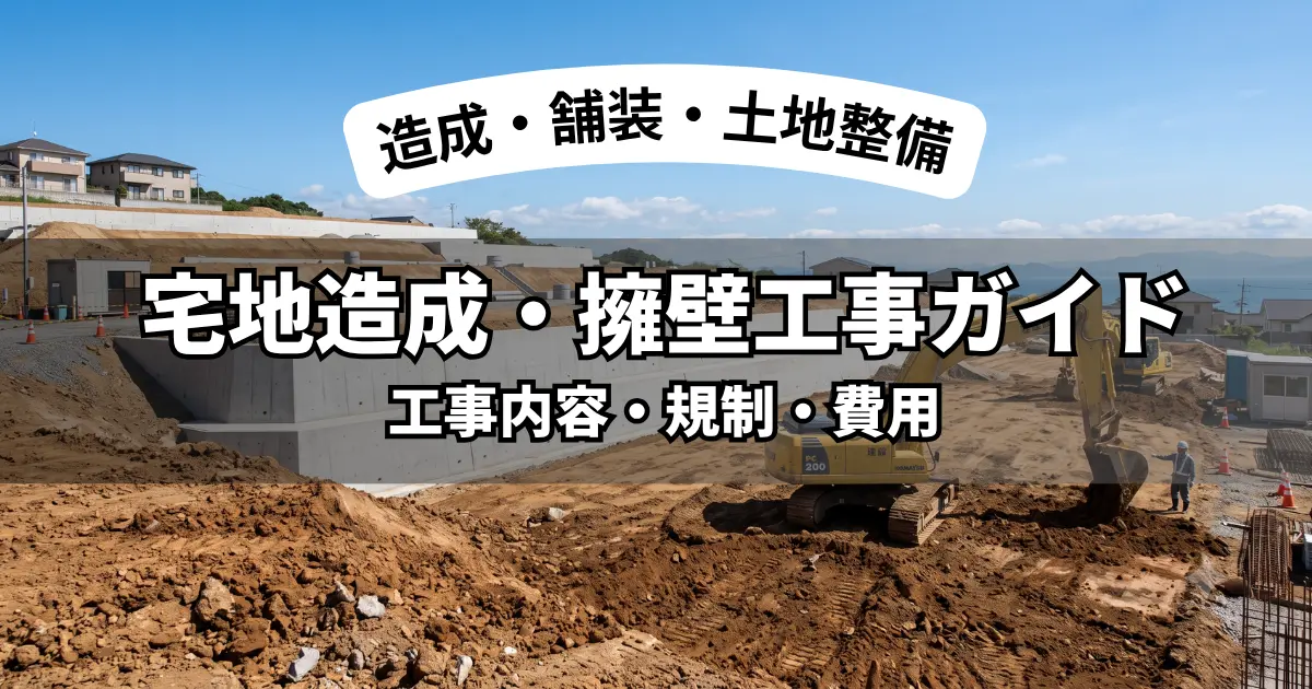 福岡市の宅地造成工事で整備された造成地とコンクリート擁壁
