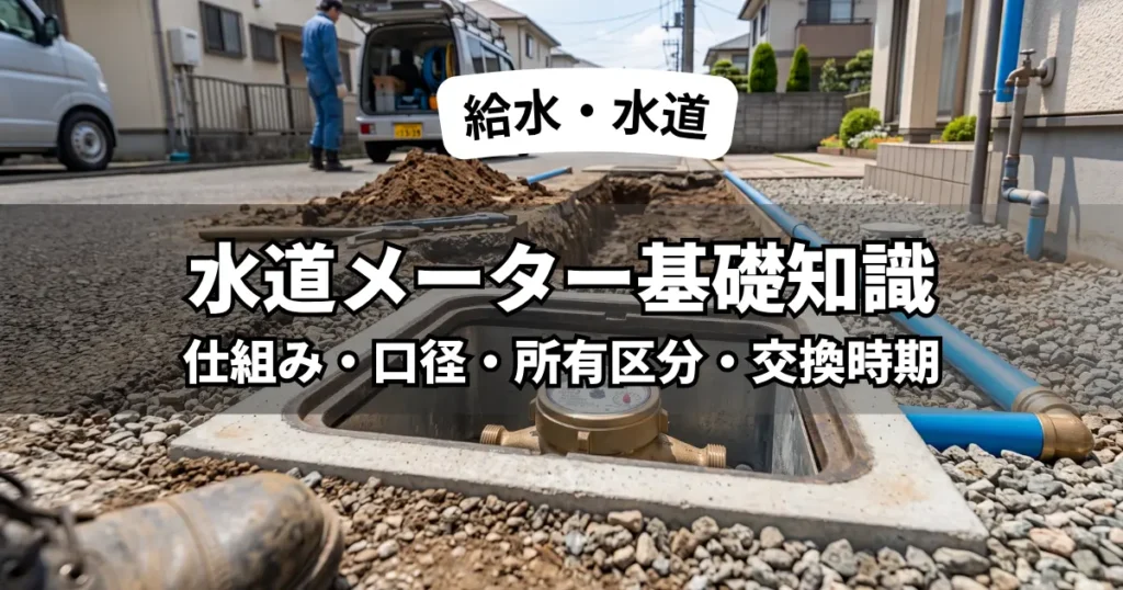 水道メーターの仕組みや口径、設置場所をイメージした住宅用水道メーター