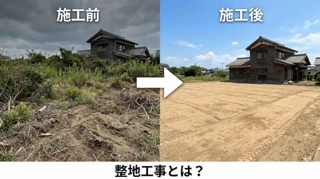 福岡市の整地工事ビフォーアフター｜雑草だらけの土地から平坦な更地へ整備した事例