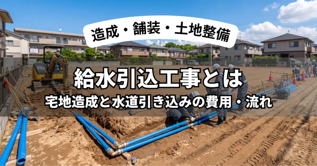 福岡市の宅地造成地で新しい給水管を引き込む給水引込工事の現場
