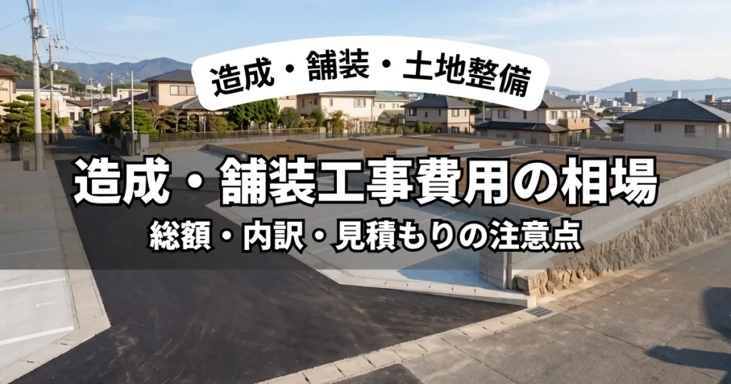 福岡市で宅地造成と駐車場舗装を施工した完成間近の工事現場