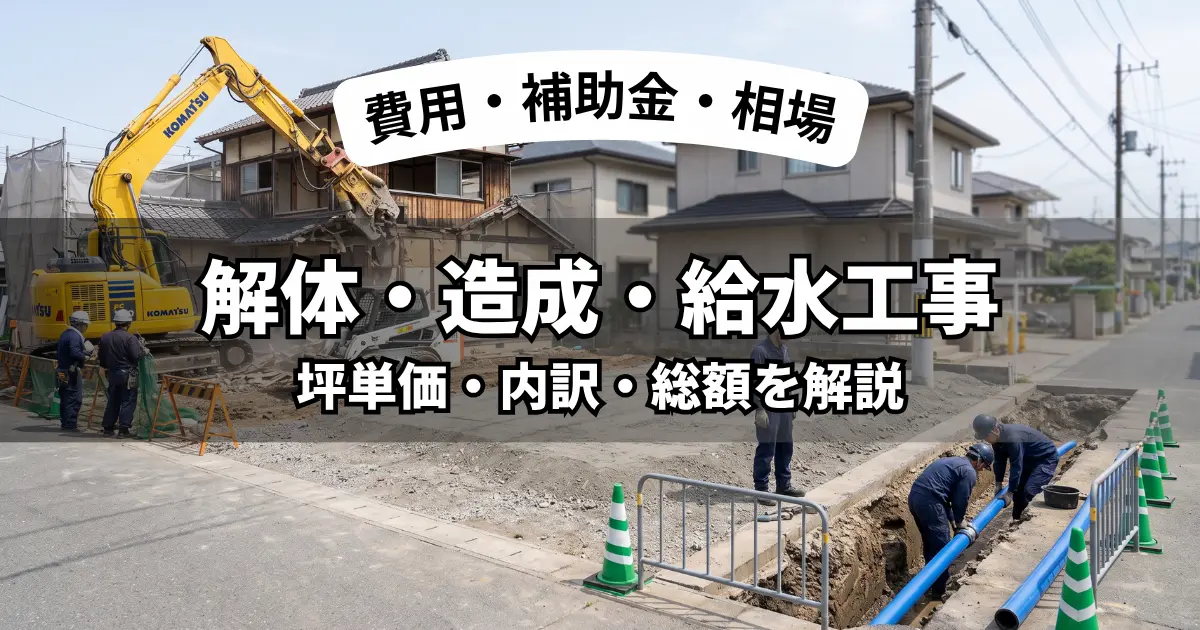福岡市での住宅解体・宅地造成・給水管引き込み工事の施工イメージ